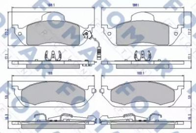 FOMAR FRICTION fo901381 -  Комплект тормозных колодок, дисковый тормоз